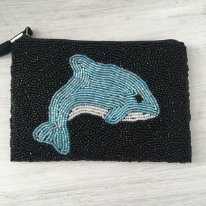 Beaded dolphin 🐬 wristlet